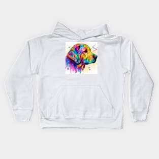 Abstract painting of a Lab looking Dog Kids Hoodie